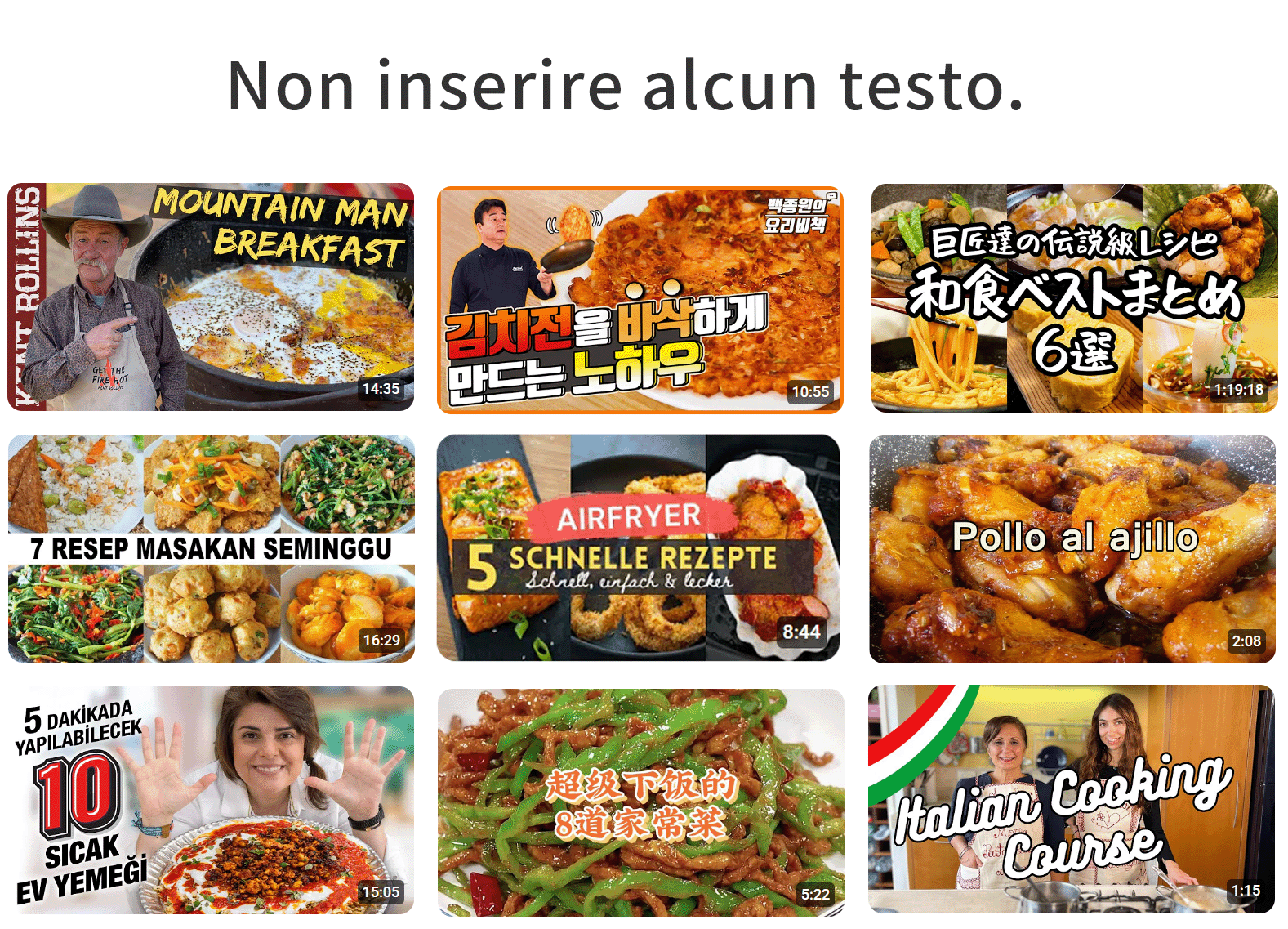 Concentrati su immagini di cibo appetitose senza includere alcuna lingua specifica.